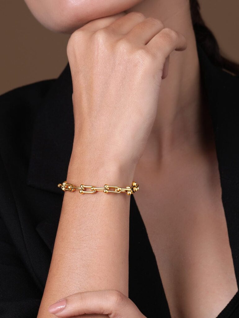 18K Gold-Plated Stainless Steel Tarnish-Free Waterproof Link Bracelet - Gold