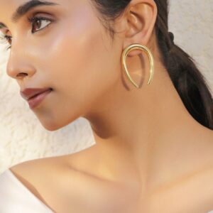 18KT Gold Plated Stainless Steel Tarnish Free Waterproof Demi-Fine Hoop Earrings - Gold
