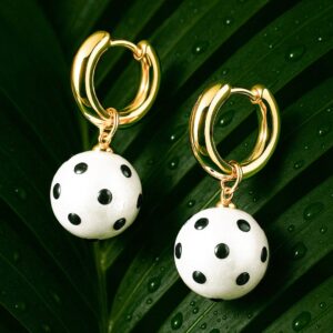 Gold-Plated Pearl Drop Earrings with Enamel Dots - Gold