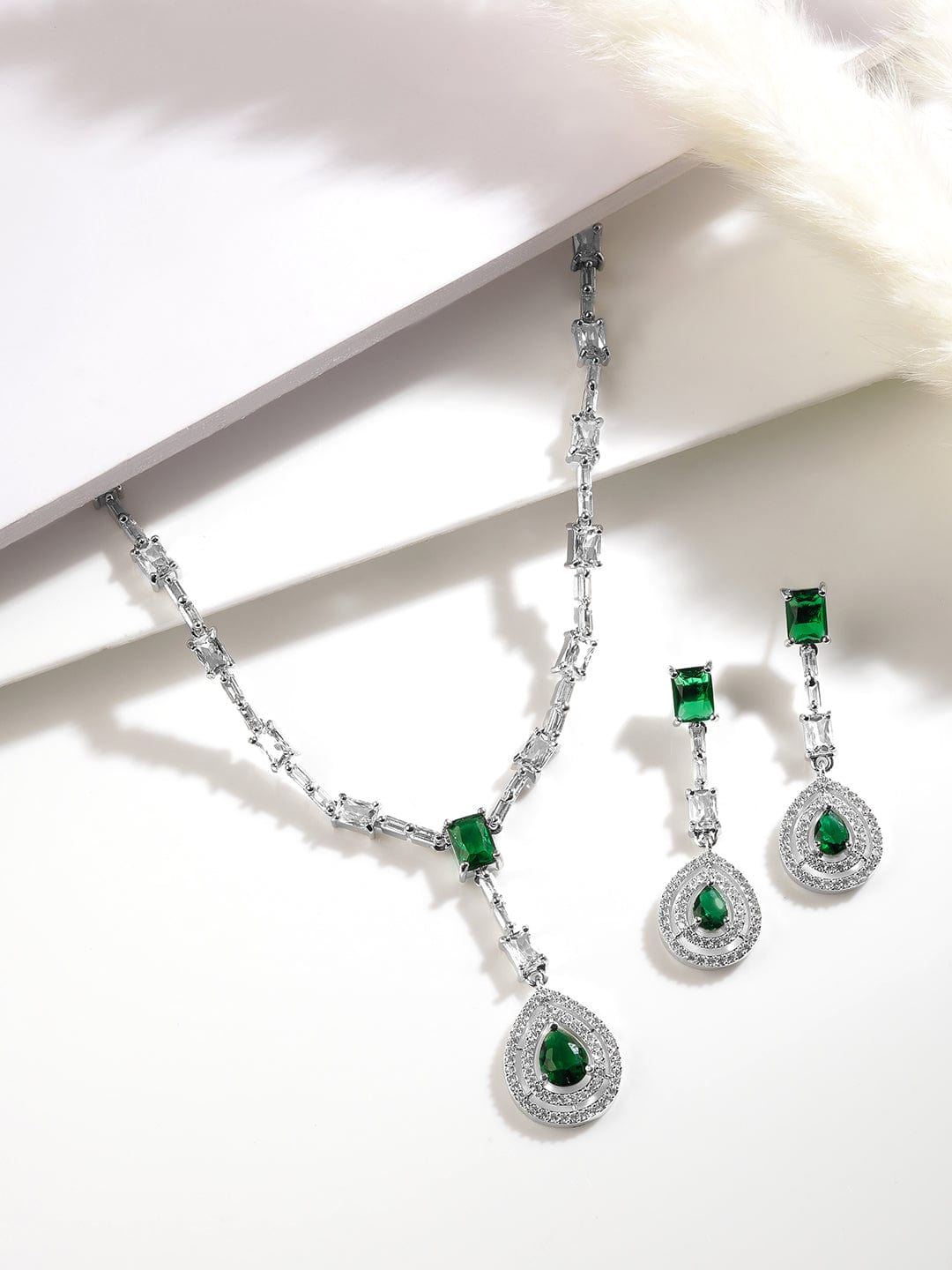 rhodium-plated-emerald-teardrop-pendant-necklace-set-with-ad-cubic-zirconia-studded-pendant-and-earrings-36940879134894.jpg