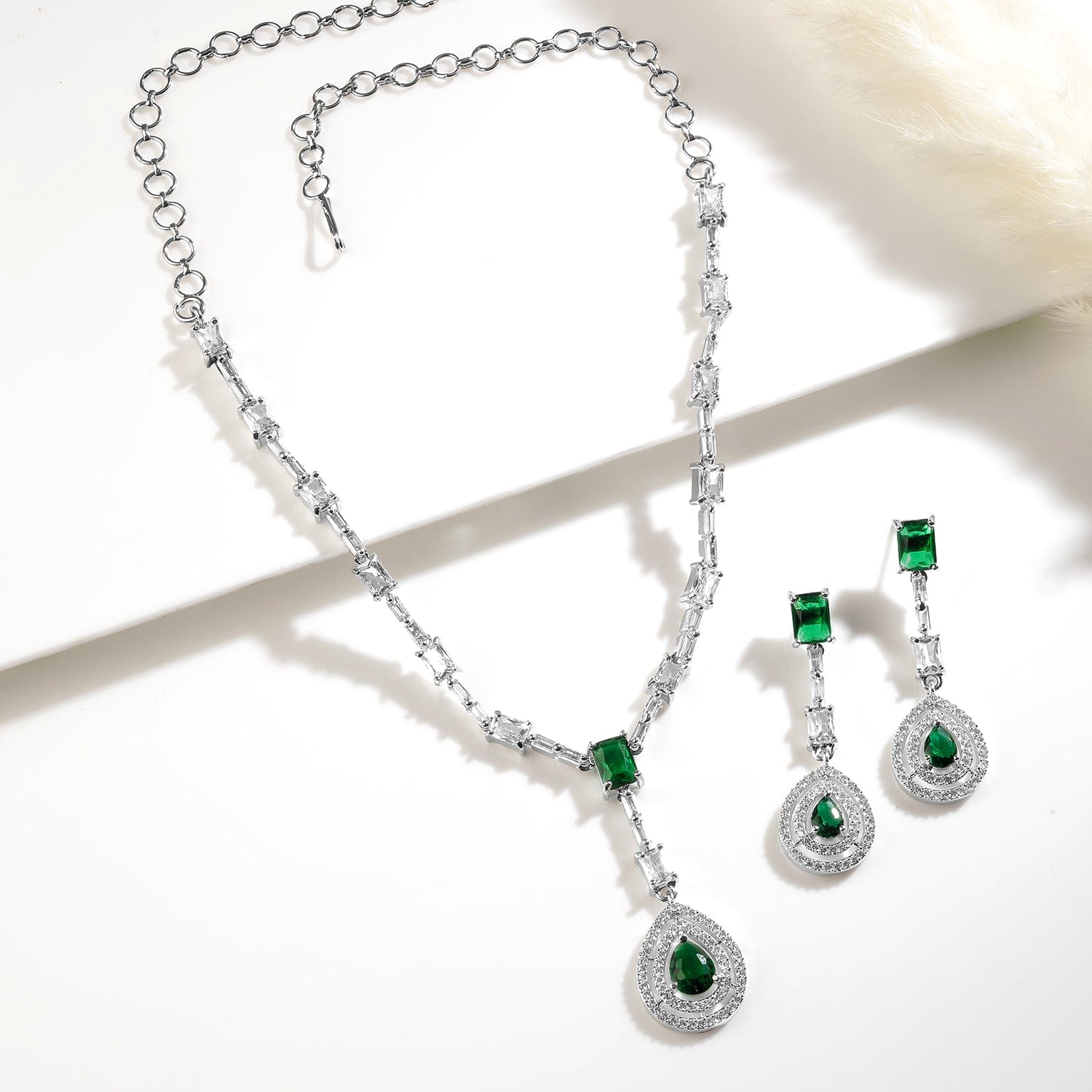 rhodium-plated-emerald-teardrop-pendant-necklace-set-with-ad-cubic-zirconia-studded-pendant-and-earrings-36940879233198.jpg