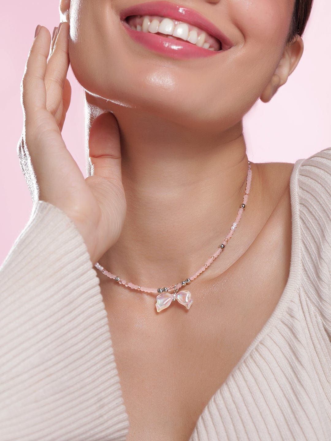 rhodium-plated-pink-beaded-necklace-with-iridescent-butterfly-bow-pendant-necklace-and-chains-36954403930286.jpg