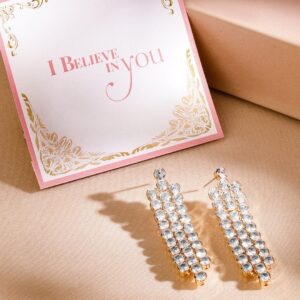 18K Gold Plated Cubic Zirconia Drop Earrings - Gold