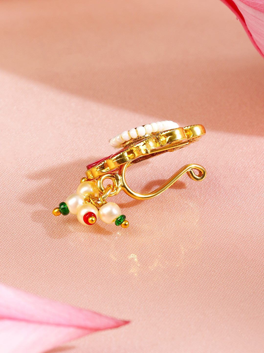 rubans-18k-gold-plated-ruby-pink-emerald-green-floral-nath-with-pearl-beads-non-pierced-clip-on-nose-pin-nose-ring-1170742867.jpg