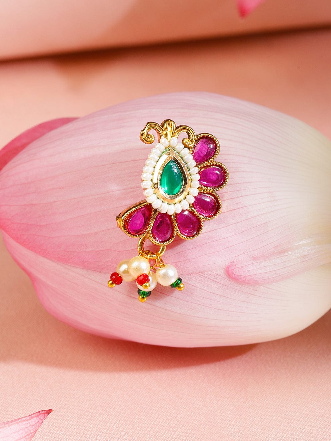 rubans-18k-gold-plated-ruby-pink-emerald-green-floral-nath-with-pearl-beads-non-pierced-clip-on-nose-pin-nose-ring-1170742869.jpg