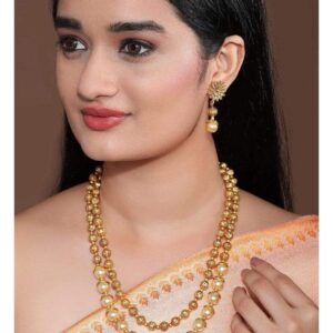 22K Gold Plated Handcrafted Layered Filigree Necklace Set - Gold