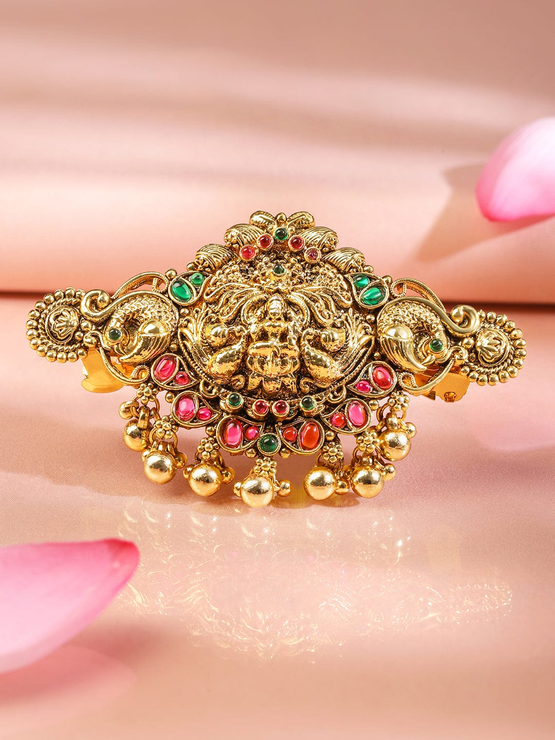 rubans-22k-gold-plated-ruby-pink-emerald-green-stone-studded-goddess-lakshmi-temple-hair-clip-with-hanging-beads-hair-accessories-1170742900.jpg