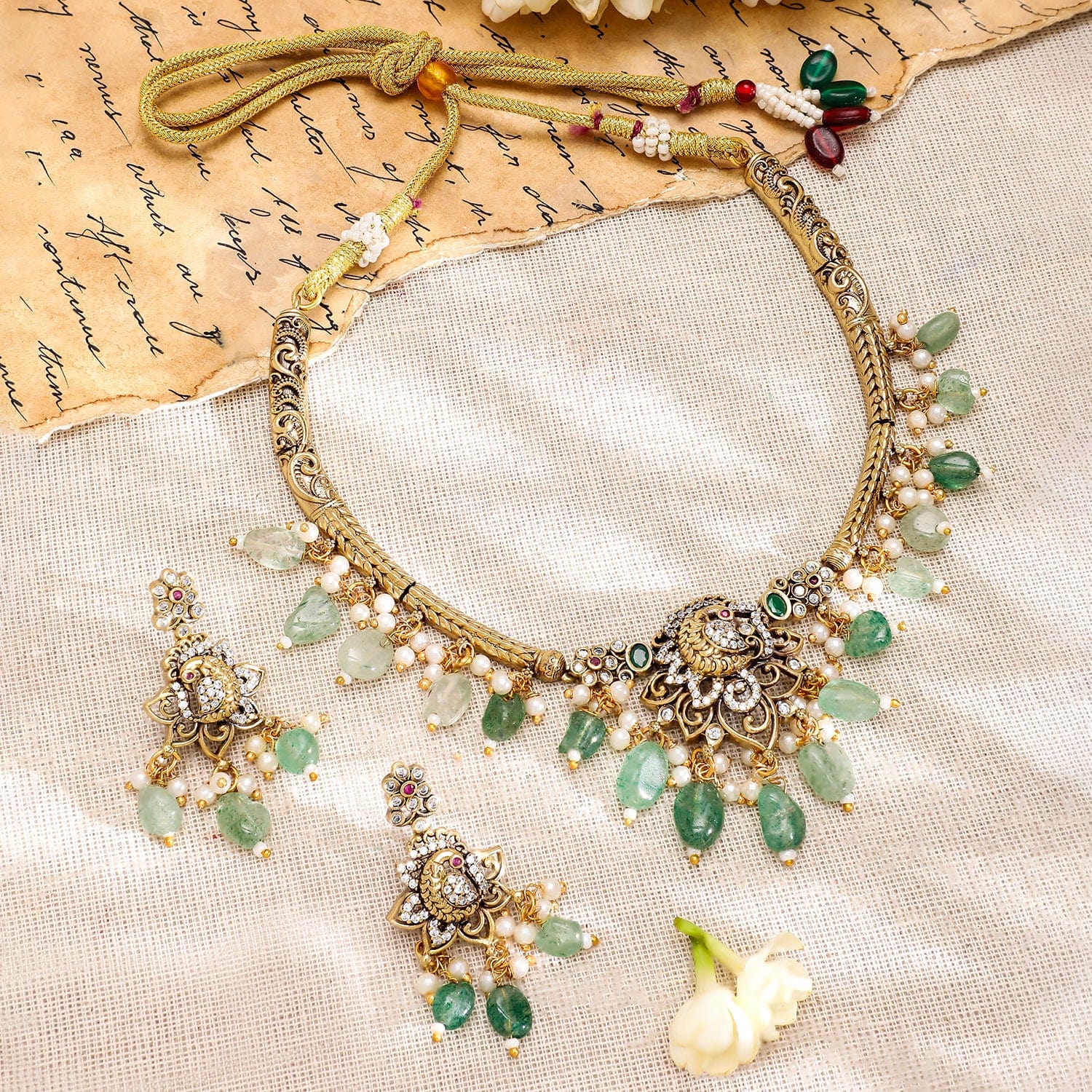 rubans-22k-gold-plated-with-green-beads-pearls-cubic-zirconia-temple-jewellery-set-necklace-set-37515090985134.jpg
