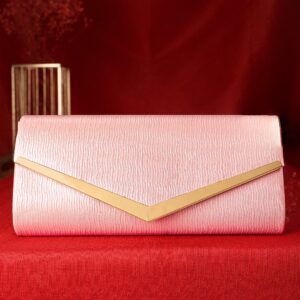 Elegance in Peach Handcrafted Peach Clutch Bag - Peach