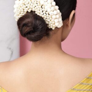 Faux Flower and Beads Occasion Hair Pin - White