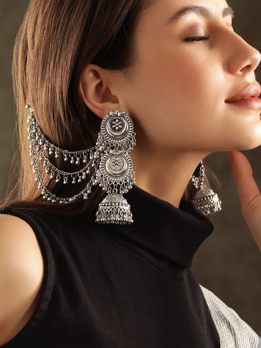 rubans-oxidized-silver-plated-ghungroo-beaded-dome-jhumka-with-triple-layer-hair-chain-jhumka-earrings-1150851954.jpg