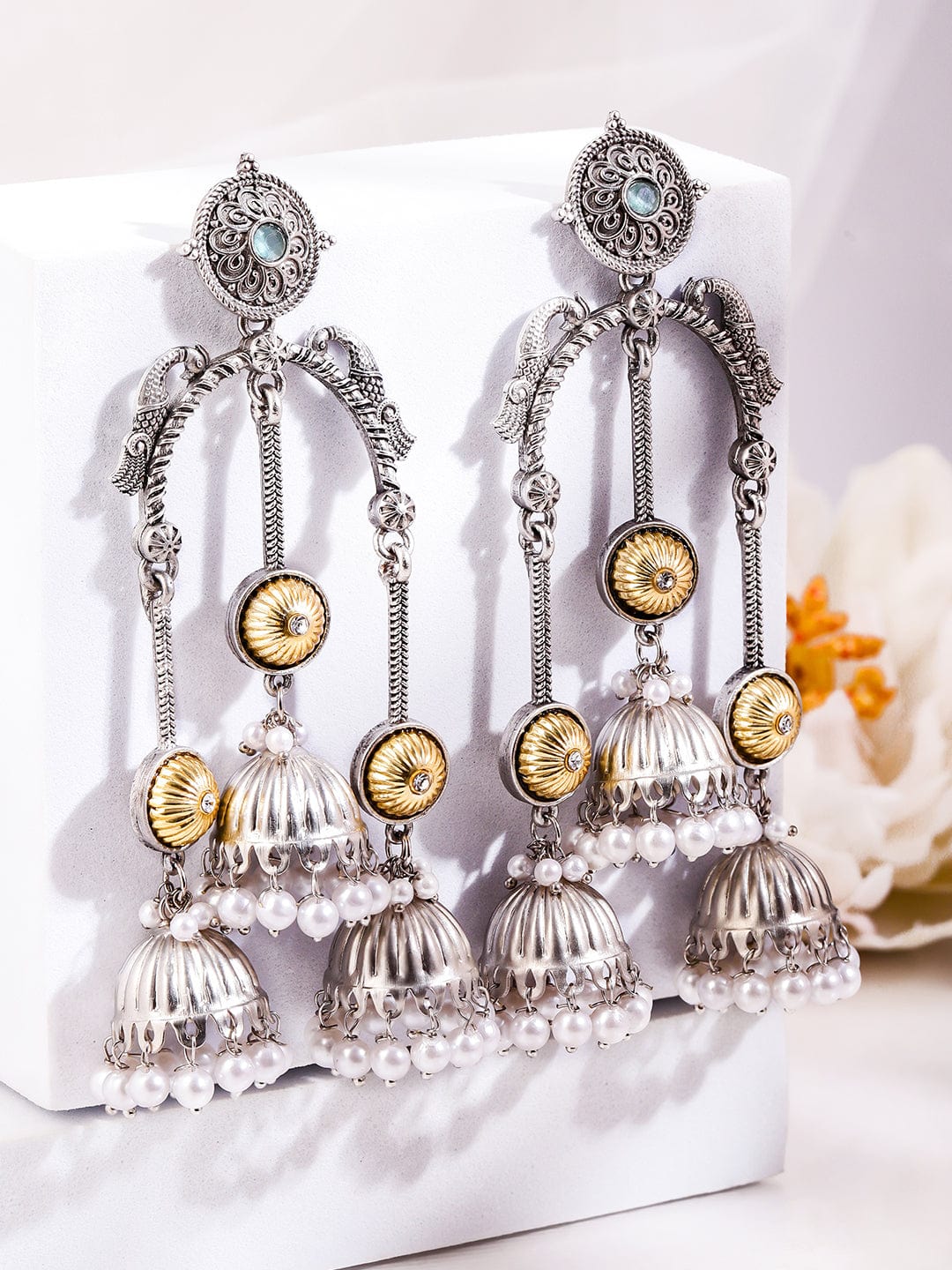 rubans-oxidized-silver-triple-layer-long-jhumka-earrings-with-pearl-beads-gold-floral-accents-for-women-jhumka-earrings-1158742960.jpg