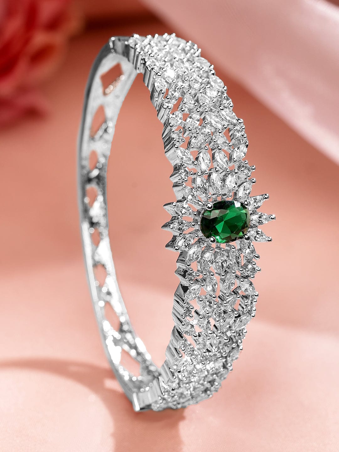 rubans-rhodium-plated-emerald-green-white-cubic-zirconia-studded-openable-bracelet-bangles-bracelets-1150834731.jpg