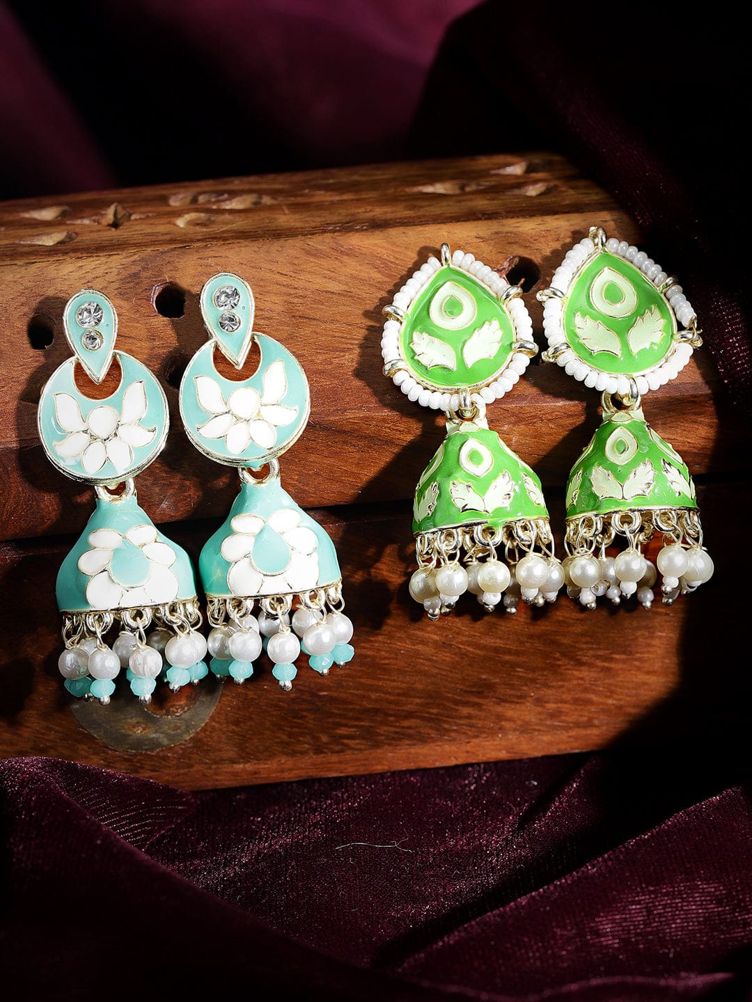 rubans-set-of-2-meenakari-mint-blue-and-mint-green-jhumka-with-white-beads-earrings-earrings-34579915735214.jpg