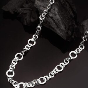 Silver Plated Inter linked Necklace - Silver